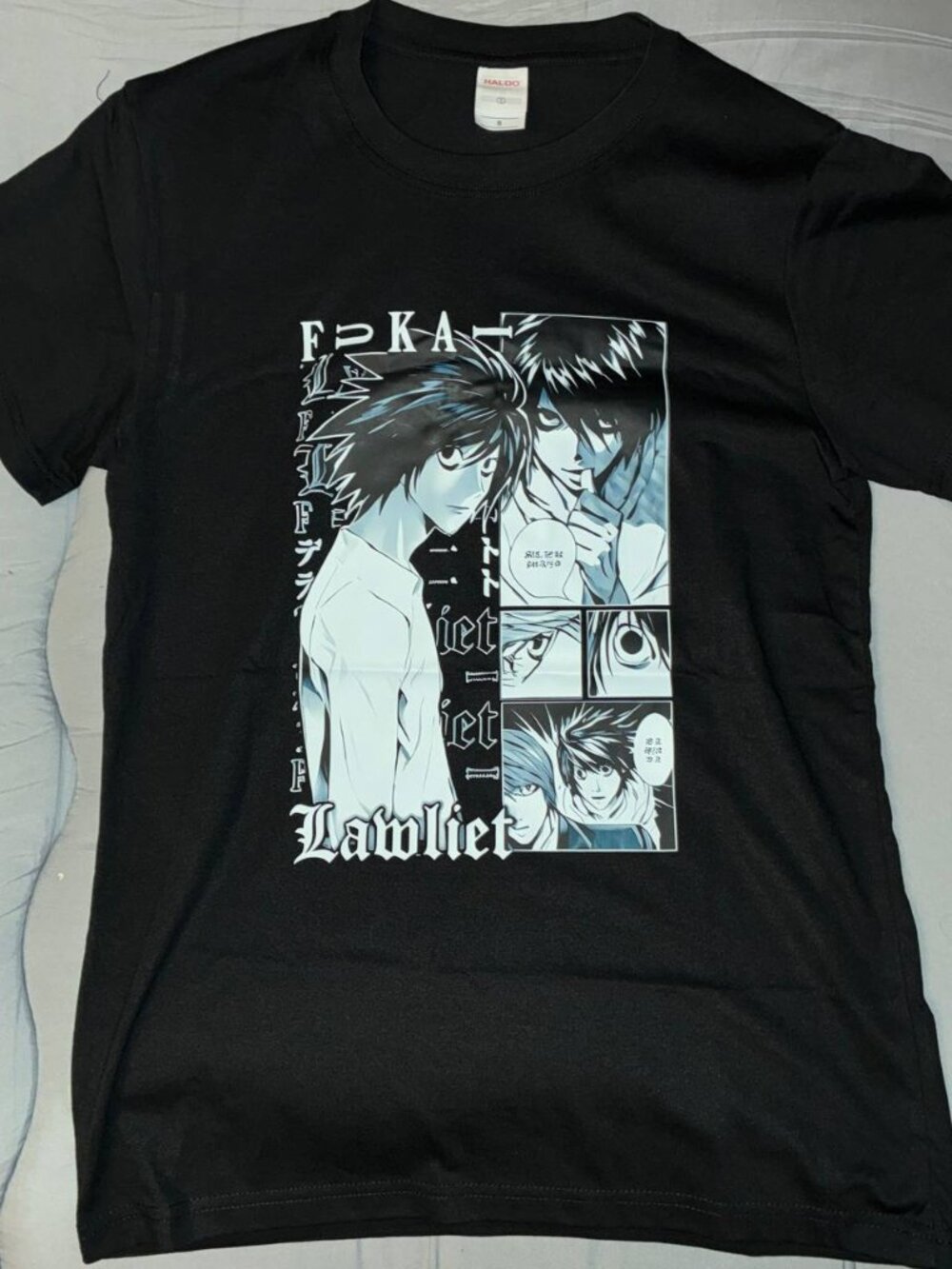 Death Note Shirt Mens Fukai Lawliet Anime Manga L - Size Small Mint